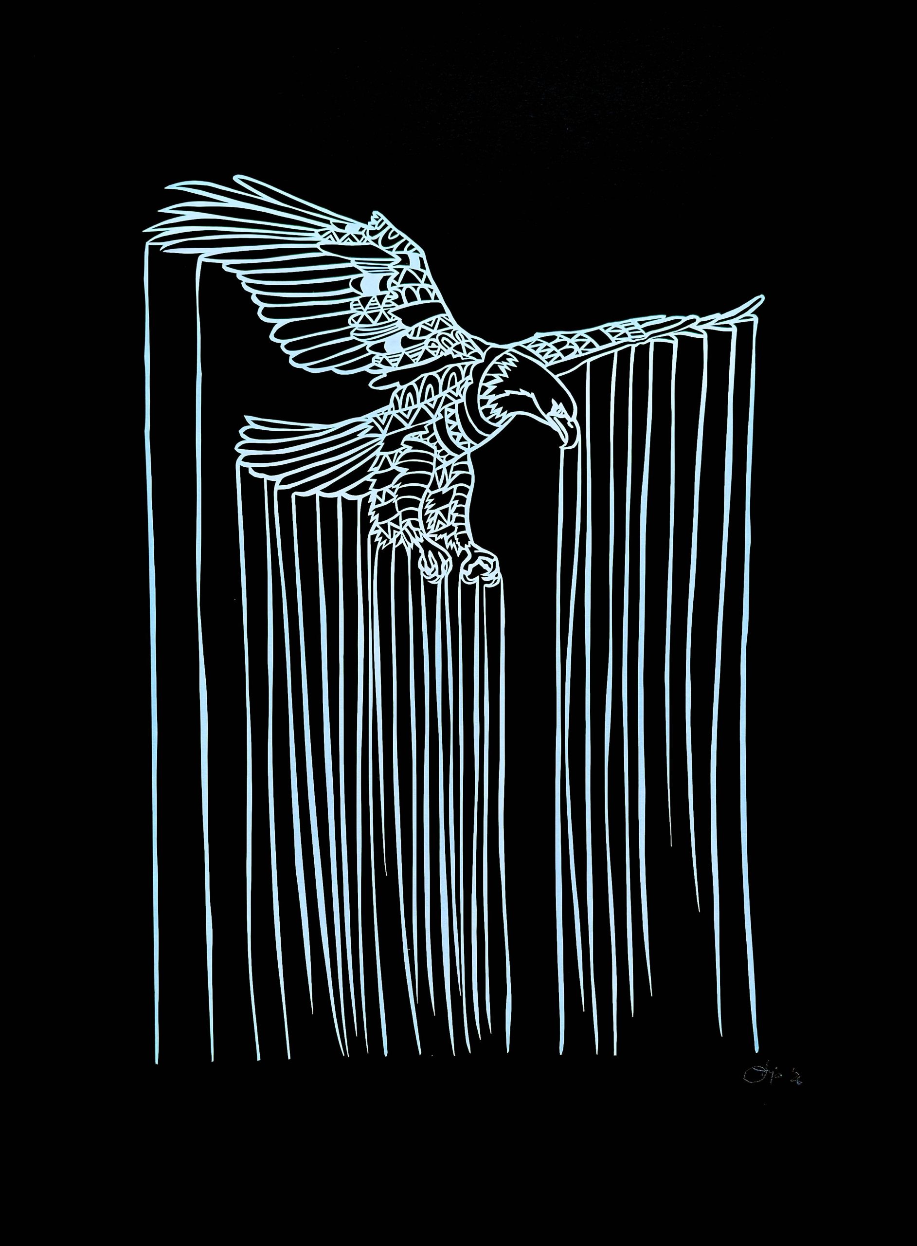 shieldingly receding (bald eagle)